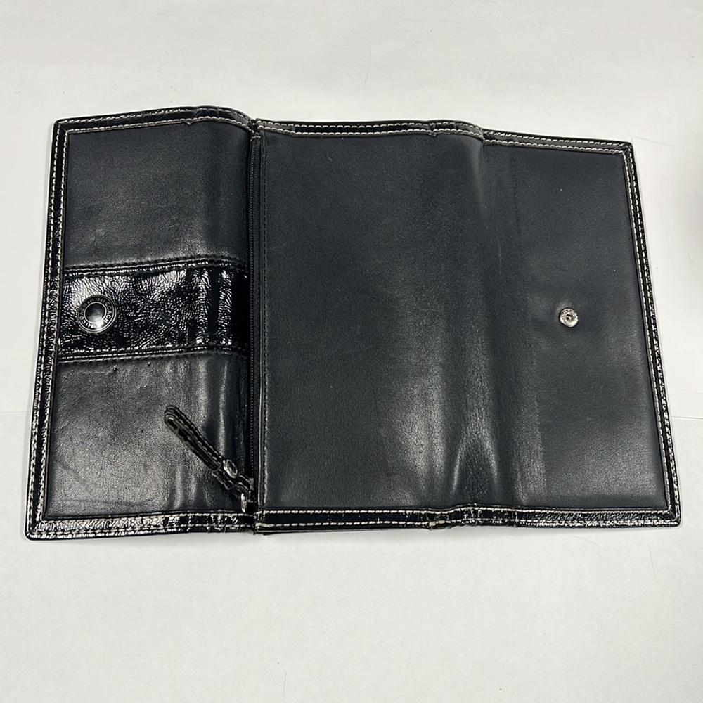 Coach Black Leather Large Clutch Wallet with separate Checkbook Cover - Picture 6 of 13
